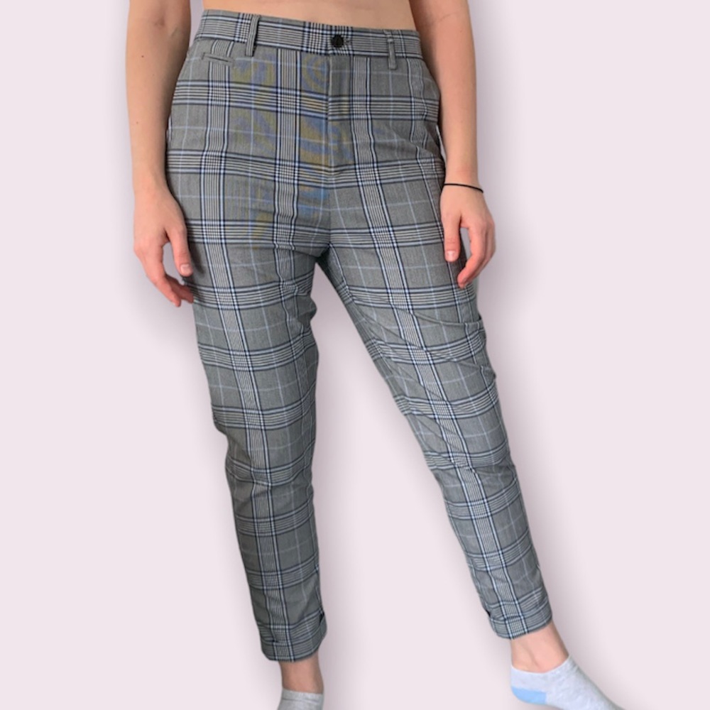 Zara grey plaid trousers